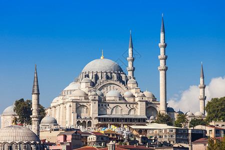 苏莱曼尼亚清真寺土耳其伊斯坦布尔的奥斯曼帝国清真寺这城里最大的清真寺图片