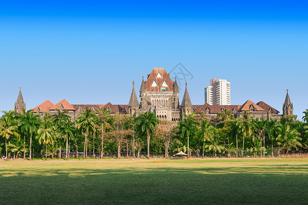 孟买的孟买高等法院印度最古老的高等法院之背景图片