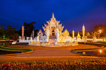 黄荣坤白色寺庙日落,蒋瑞,泰国图片