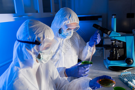科学化学人的培养皿中用化学样品的科学家实验室进行测试研究图片