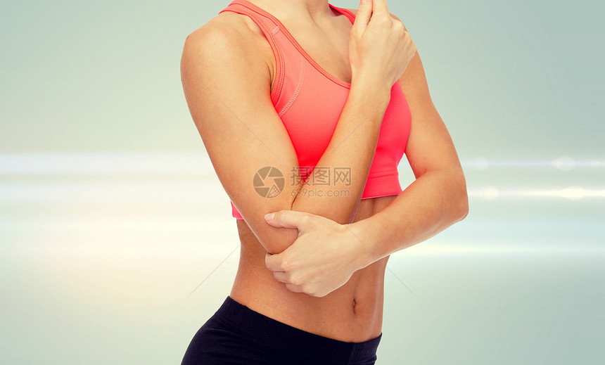 医疗保健,健身医学运动妇女肘痛图片