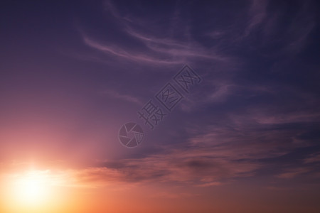 夏天的日落天空云太阳图片