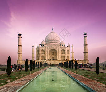 泰姬陵日落,印度象征印度旅游背景阿格拉,北方邦,印度图片
