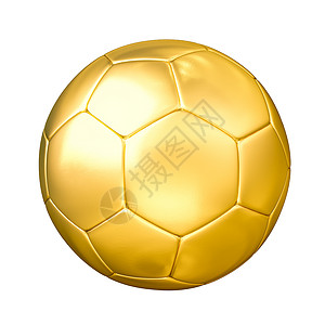 足球杯奖黄金足球隔离白色背景图片