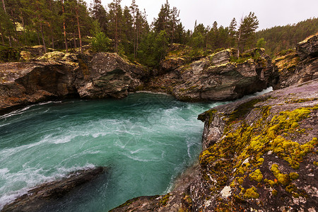 挪威的河流流动的塞尔瓦高清图片