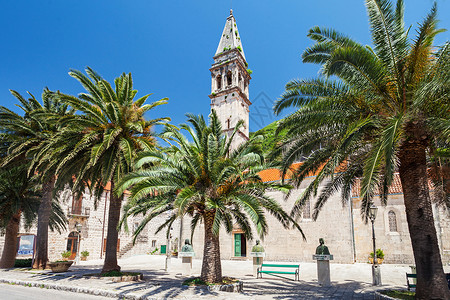 尼科拉教堂佩拉斯,科托尔港,黑山高清图片
