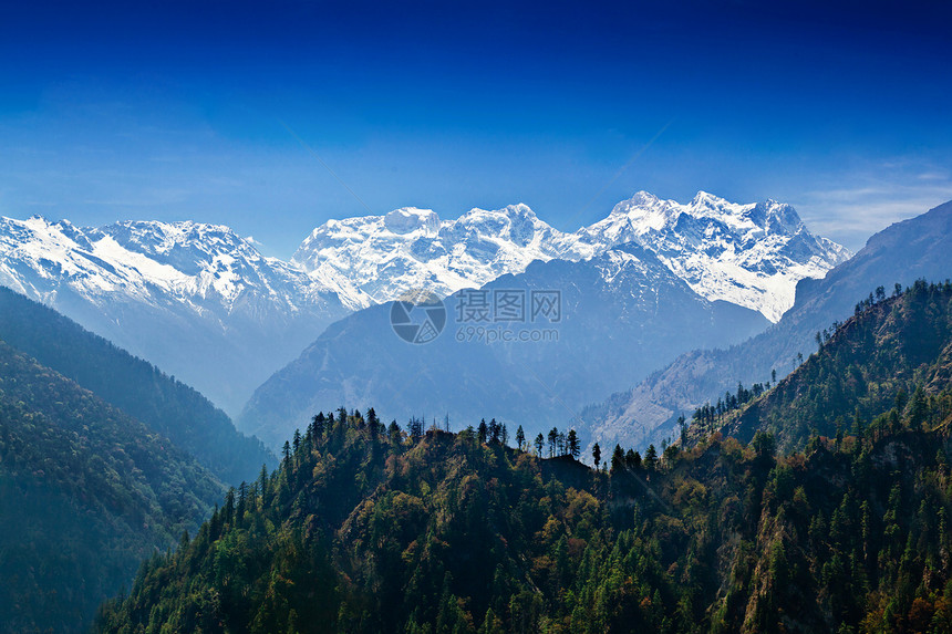 马纳斯鲁范围喜马拉雅山,安纳普尔纳地区,尼泊尔图片
