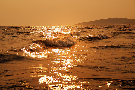 日落海上图片