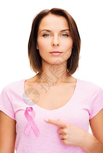 医疗保健,医学乳腺癌粉红色癌丝带的妇女图片