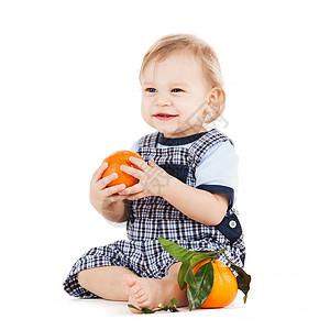 童健康的食物可爱的幼儿吃橙色图片