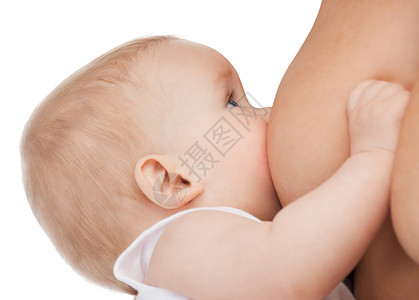 平静的母亲喂养可爱的婴儿的照片高清图片