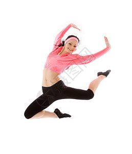 快乐跳跃女孩的照片图片