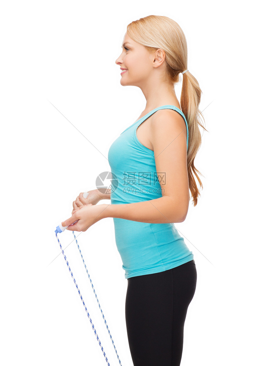 运动,锻炼保健运动的女人跳绳图片