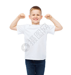 T恤的,力量,健康,运动健身的小男孩空白白色T恤肌肉图片