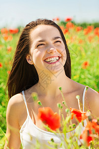 幸福,自然,夏天,假期人们的田笑的轻女人图片