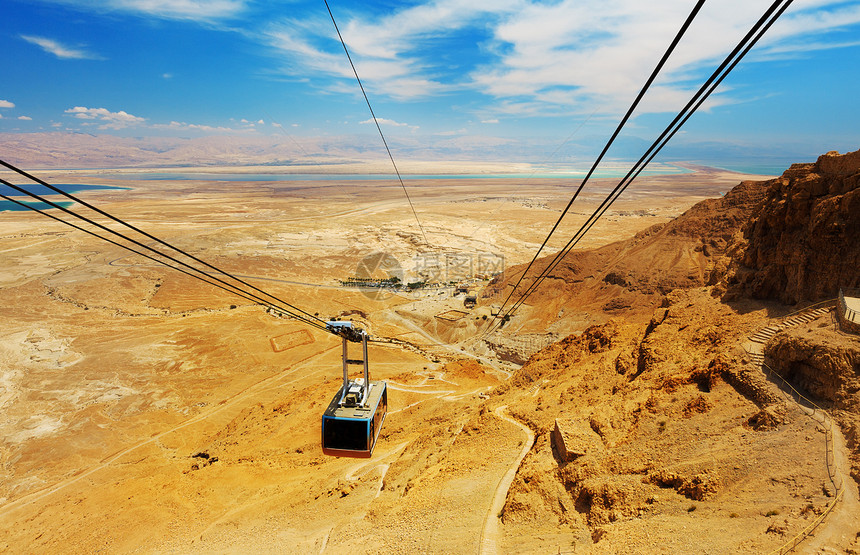 以色列马萨达要塞的缆车图片