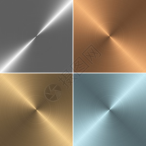 四个方形金属纹理的集合插图图片