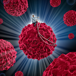 癌症管理治疗癌细胞种医学,医生引导恶细胞远离人体,治疗预防致命疾病研究的标志背景图片