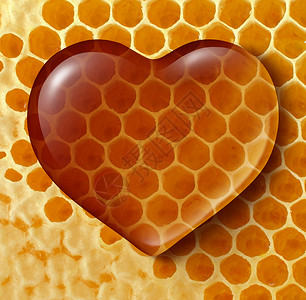 爱心形状的蜂窝蜂蜜图片