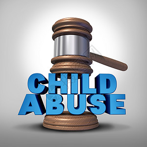 跪着罪犯虐待儿童的儿童的刑事虐待象征着司法法官的木槌木槌,这些词代表了忽视侵害儿童的犯罪行为背景