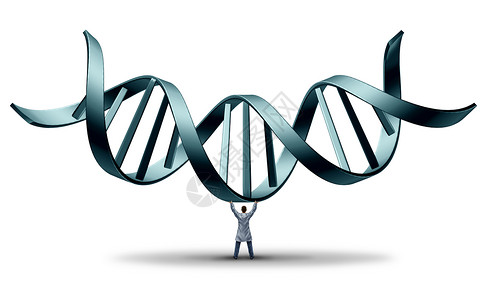 DNA医生遗传学家把双螺旋医学科学的象征,白人背景下基因工程科学家的职业背景图片