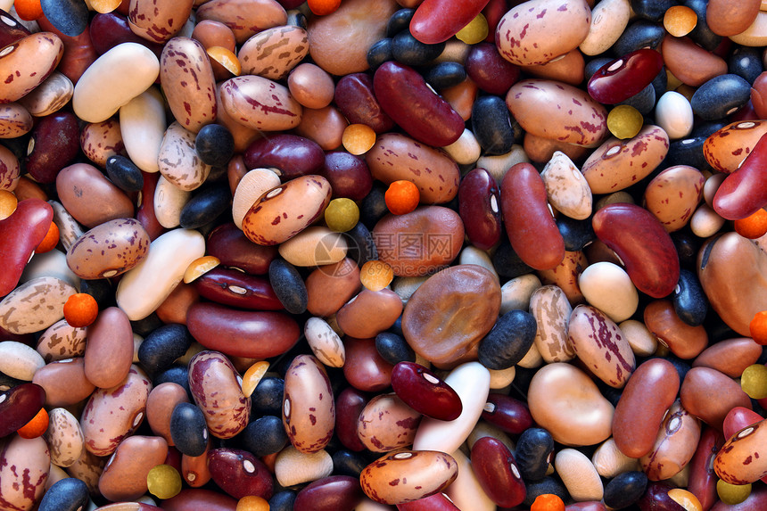 豆类扁豆豆类背景为什锦蚕豆大豆红黑豆种健康营养高纤维食品种健康烹饪的天然食品成分图片