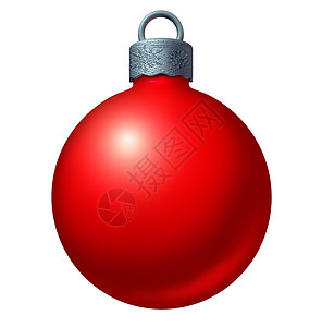 诞球装饰种红色的寒假球体装饰,种季节装饰元素,孤立白色背景上三维插图图片