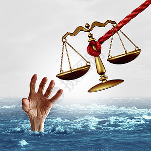 法律援助法律帮助律师服务种司法尺度,以拯救溺水者律师服务的象征,以解决问题为隐喻,以三维插图元素背景