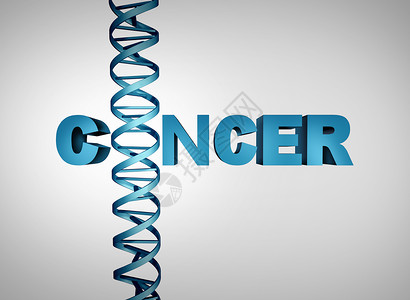 癌症基因癌症DNA的疾病遗传学文本与DNA双螺旋链医学治疗研究人类健康医学基因治疗个三维插图背景