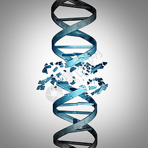 受损的DNA基因突变生物技术个双螺旋链,损害个医学符号的基因染色体问题个三维插图背景