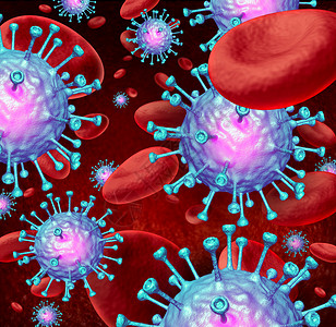 t淋巴细胞免疫治疗淋巴细胞以血液为免疫系统的,免疫学肿瘤学的医学符号三维插图,代表癌症的控制背景