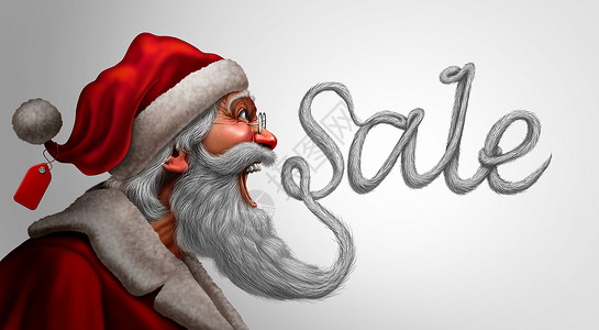 寒假招生广告诞销售寒假折扣促销标志为诞老人,胡须形状为诞节季节文本与3D渲染元素背景