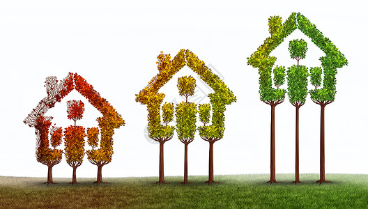 房地产上涨房地产市场复苏行业增长住宅改造的与三维插图元素图片