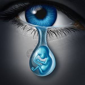 怀孕抑郁症的医学心理符号,怀孕的未来母亲抑郁的妇女眼泪悲伤的眼睛三维插图风格背景图片