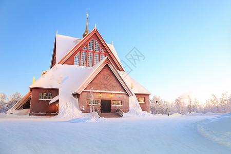 基鲁纳大教堂建筑瑞典黄昏与星迹图片