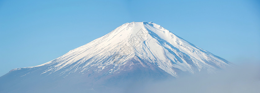 日本山梨县山中湖富士山全景背景图片