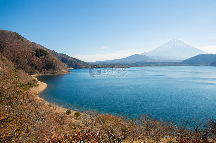 山富士富士山与莫托苏湖山梨日本图片