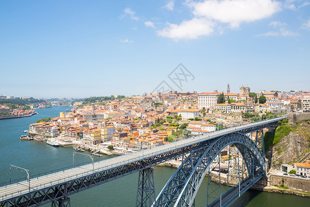 葡萄牙波尔图市景多米路易斯桥城市景观高清图片素材