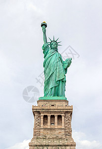 美国纽约市自由女神像全景图片