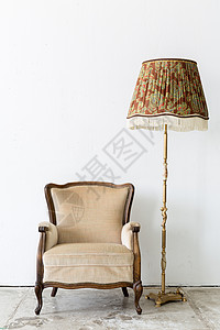 棕色复古风格的椅子与灯图片