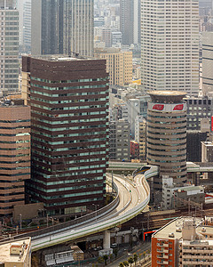 全景鸟瞰大阪天际线建筑城市景观日本图片