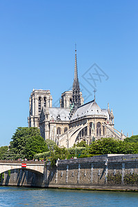 大教堂诺德梅莱姆斯香槟,河流塞纳河,巴黎,法国高清图片