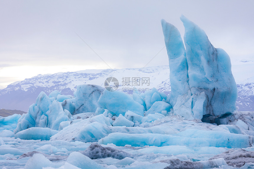 冰岛Vatnajokull冰川的Jokulsarlon泻湖冰川图片