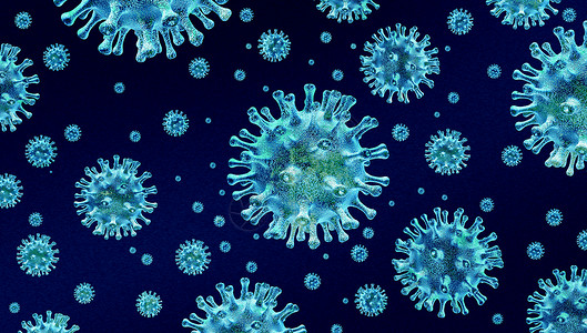 流感背景流感爆发大流行的医疗健康与疾病细胞三维渲染图片