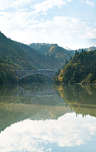 金秋叶福岛桥观景点福岛核电站福岛三岛图片