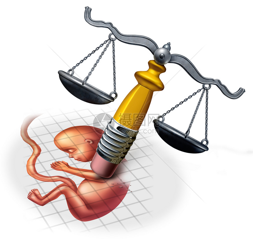 堕胎法社会伦理晚期妊娠胎儿被司法尺度与三维插图元素抹图片