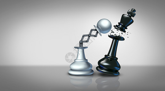 商业战略的,个典当国际象棋人物,摧毁赢得张国王的作品个3D插图图片