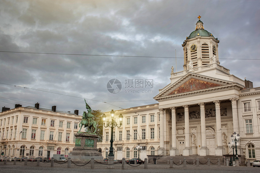 布鲁塞尔,比利时雅克教堂CoudenbergGodefroidvanBouillon国王杰西纪念图片