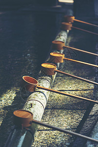日本竹制净化瓢,日本寺庙入口图片