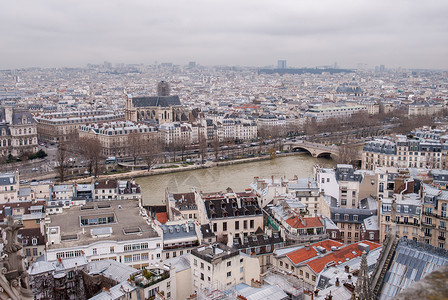 巴黎鸟瞰塞纳河,法国巴黎塞纳河的鸟瞰图图片
